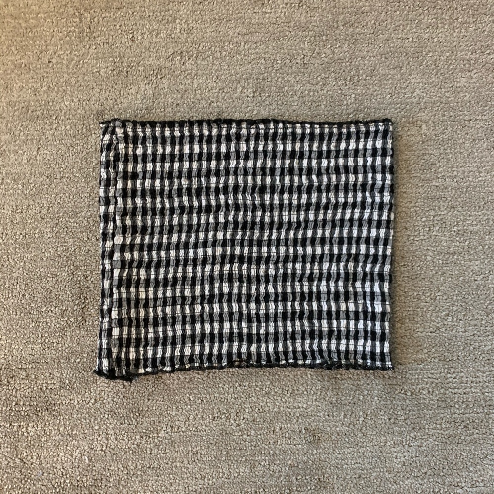 🍋Checkered Tube Top